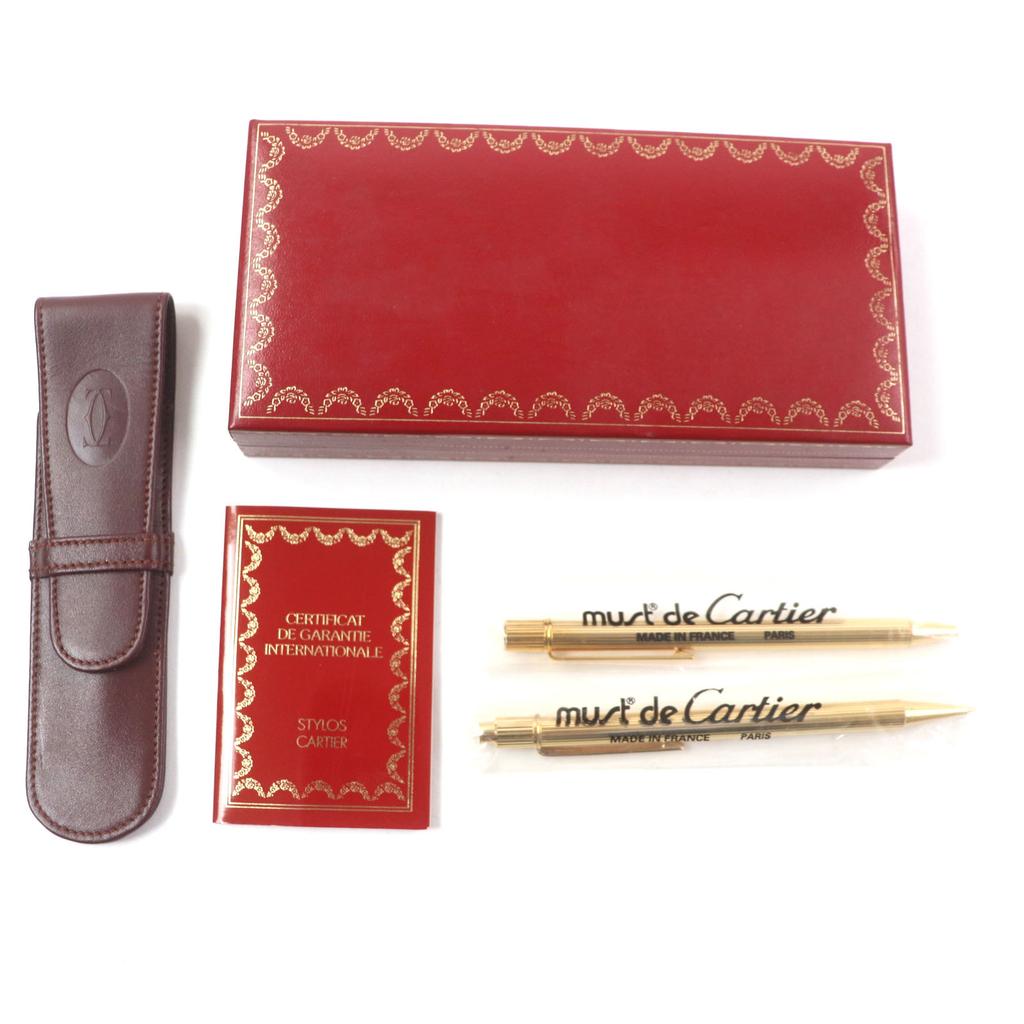 Pristine Cartier Ballpoint pen Must de Cartier mechanical pencil, set of 2 gold Used