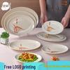 Autumn Grass Oval Melamine Plate for Hot & Cold Dishes, Restaurant & Hotel Use