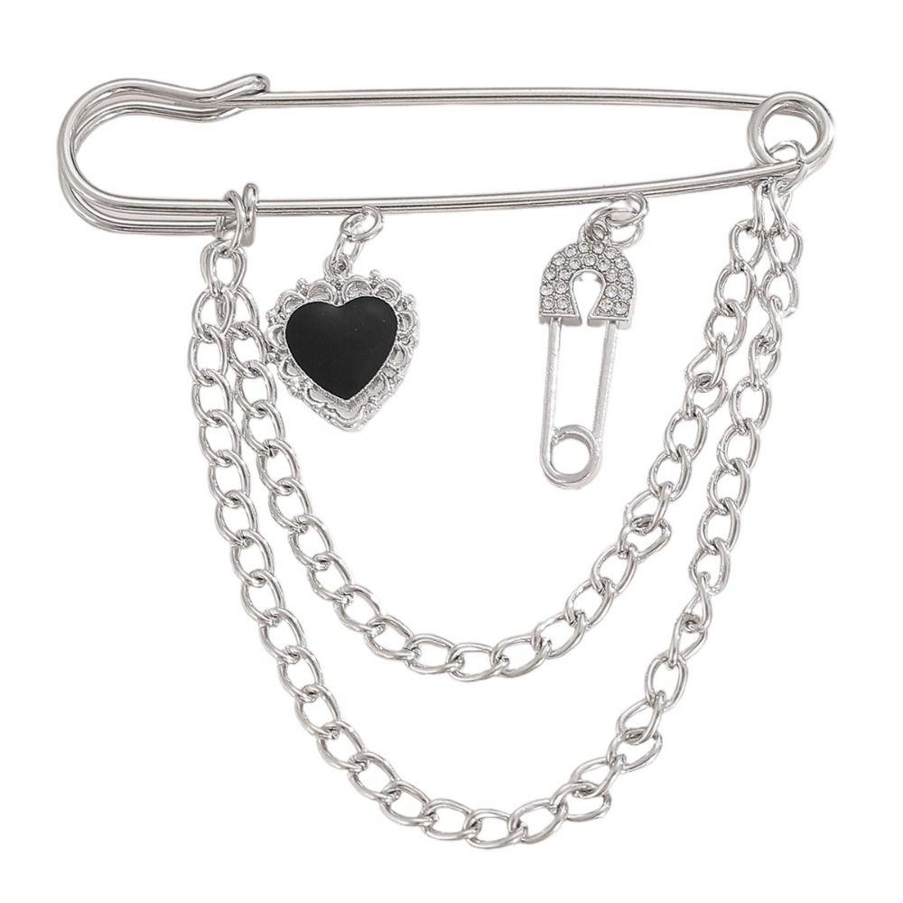 Metal Chain Tassel Chain Pin Butterfly Design Lapel Pin Chain Pendant Brooches Wedding Party