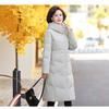 Middle Aged and Elderly Women's Long Down Jacket Winter White Duck Down Knee Length Cotton Jacket
