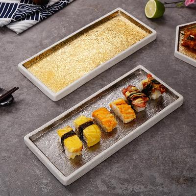 Japanischer Rechteckiger Sushi-Teller Keramik Sashimi Sushi Restaurant Dessert Barbecue Spezial