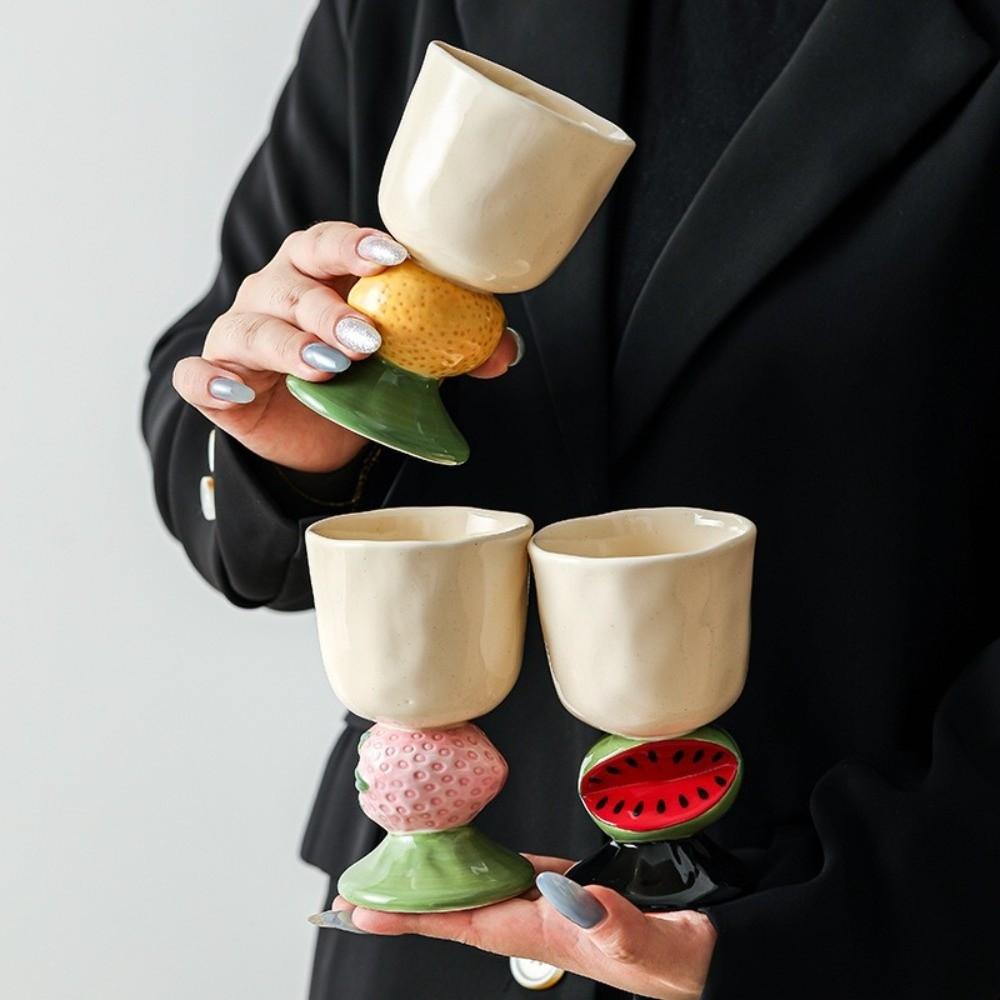 Hand Painted Dessert Cup Exquisite Coffee Cup Specific Cup Ceramic Fruit Goblet Breakfast