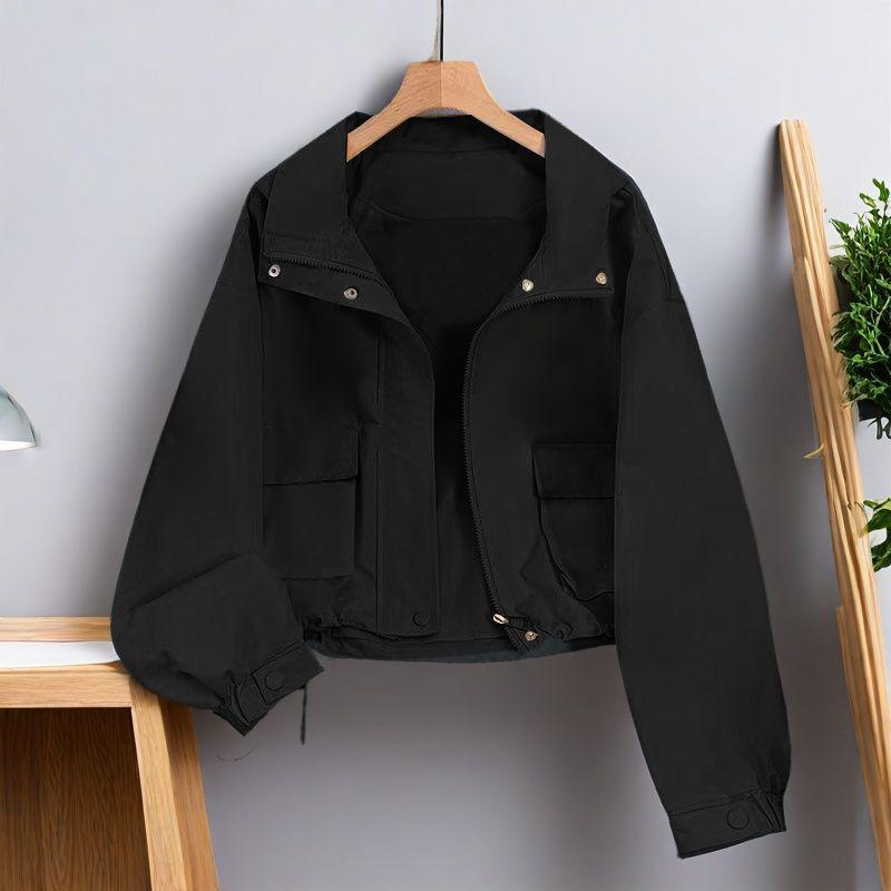 Petite Spring/Autumn Stand-Up Collar Casual Workwear Jacket 2025 Style S (within 100 jin)