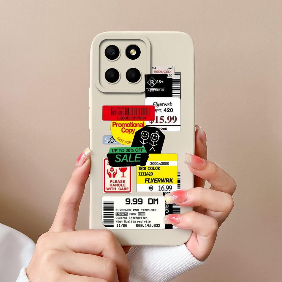 For Huawei Honor X6 X6S X6A Case Cartoon Liquid Silicone Full Coverage Anti Drop Phone Shell For HonorX6 X 6 X6 S A Bumper Funda