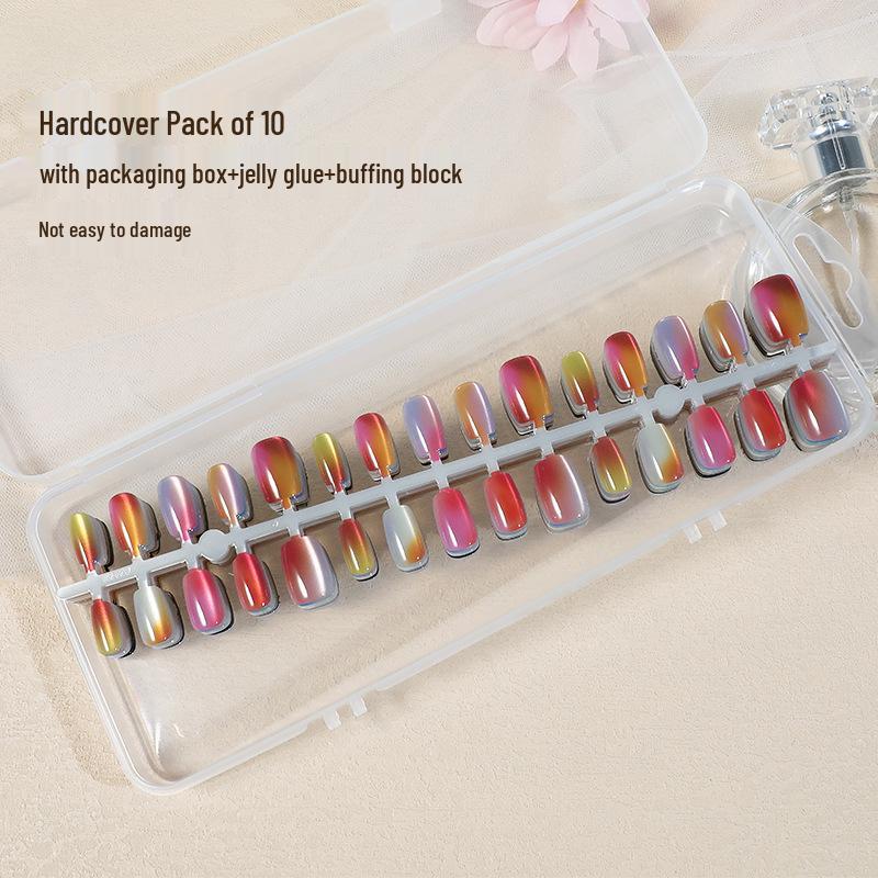 

Наклейки для ногтей «Кошачий глаз» с океаническим градиентом, сине-белые, 30 готовых квадратных штук