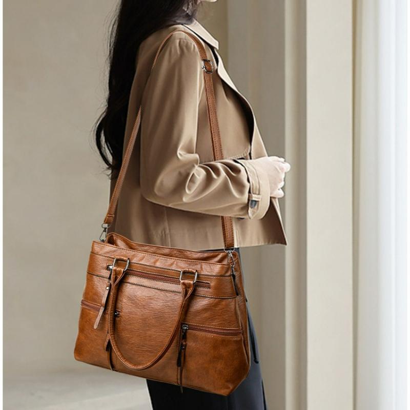 Mom Bag, Retro Handbag, Tote Bag, Simple and Fashionable, Internet Famous Single Shoulder Crossbody Bag