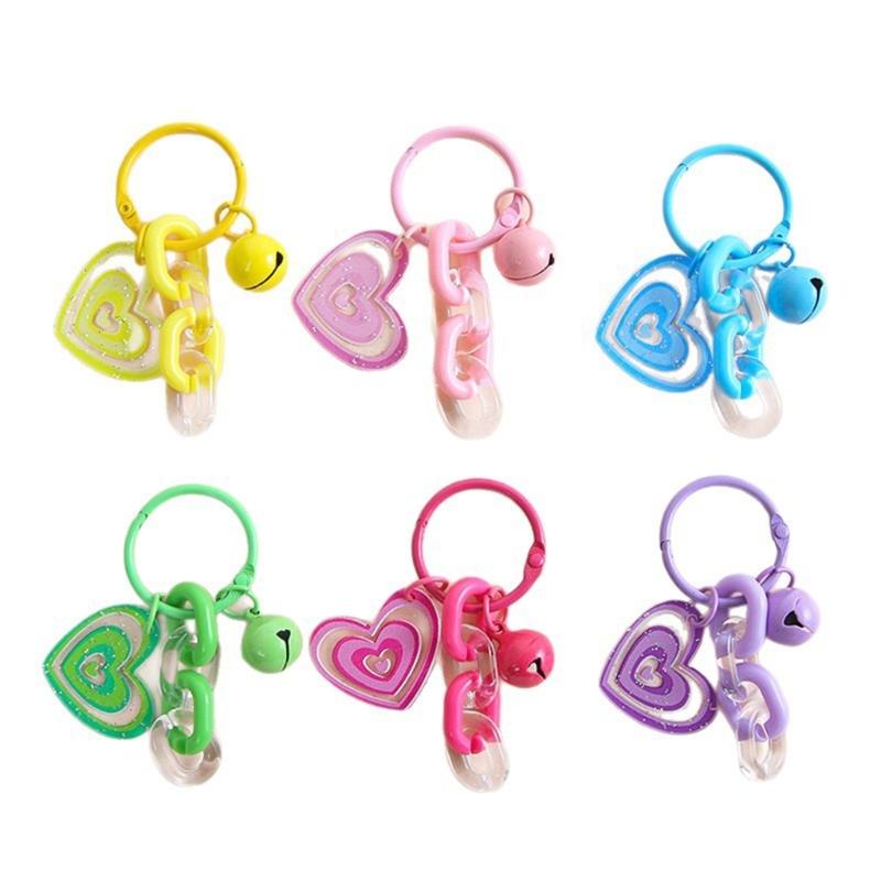 Creative DIY Heart Shaped Keychain With Glitter and Sturdy Acrylic Materials for Personalize Accessories