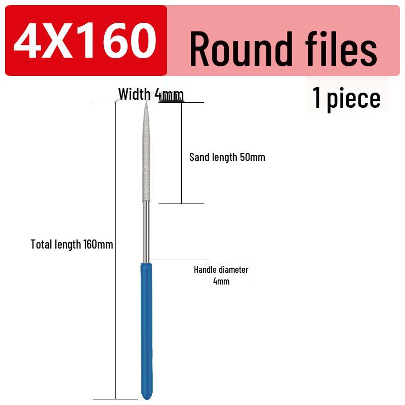 Nickel-Plated Diamond Files: Flat, Round, Square & Cylindrical