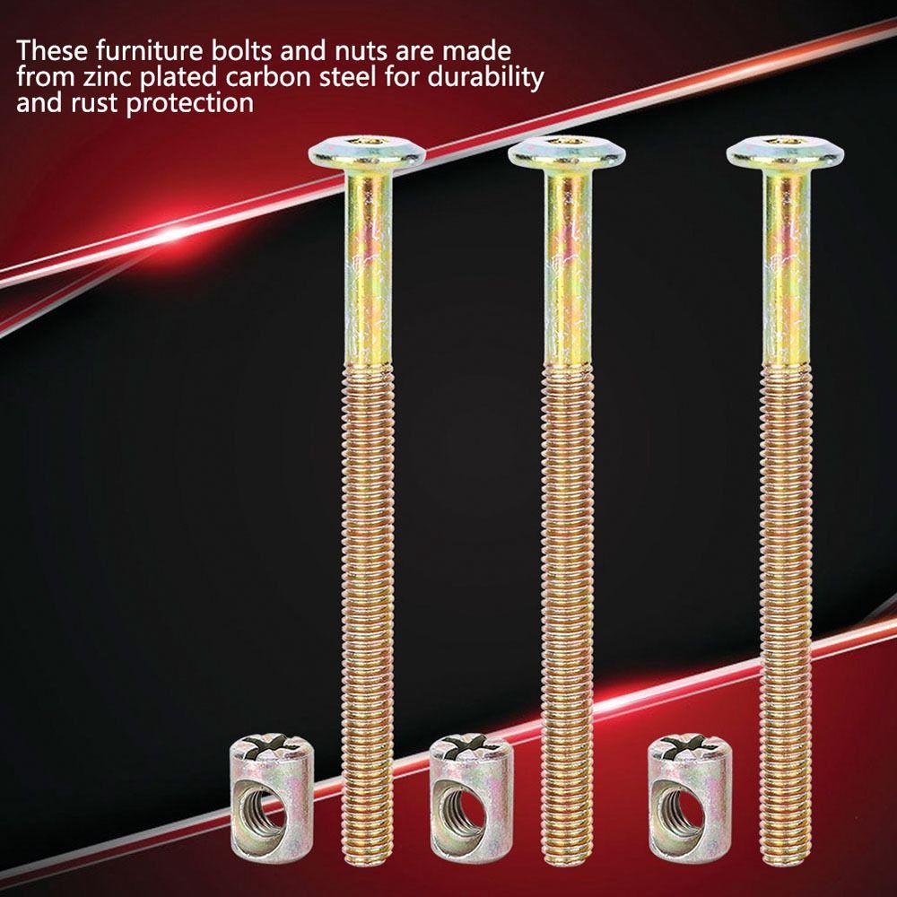 10Pcs 40-100mm M6 Furniture Bolts  for Bed Frame Chair Cabinet Furniture Assembly