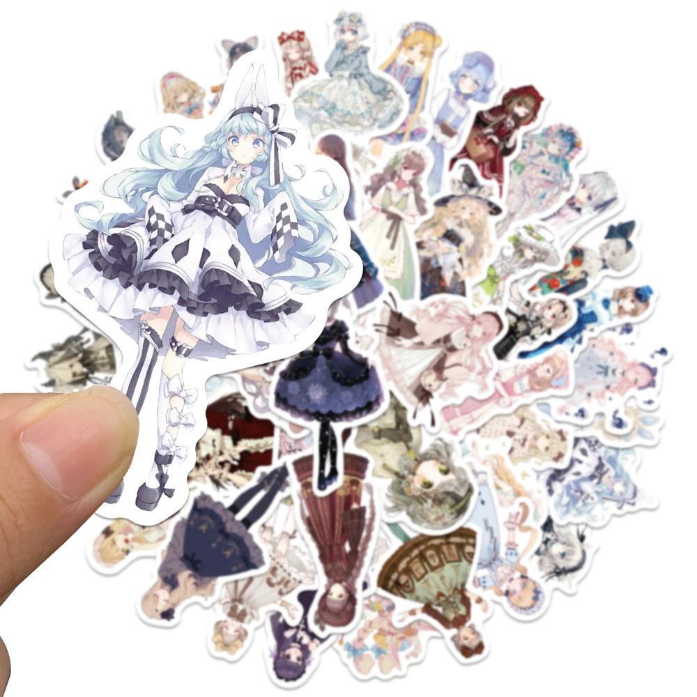 50Pcs/Set Lolita Girls Series 01 Stickers DIY Fashion Mixed Waterproof Doodle Decals Stickers