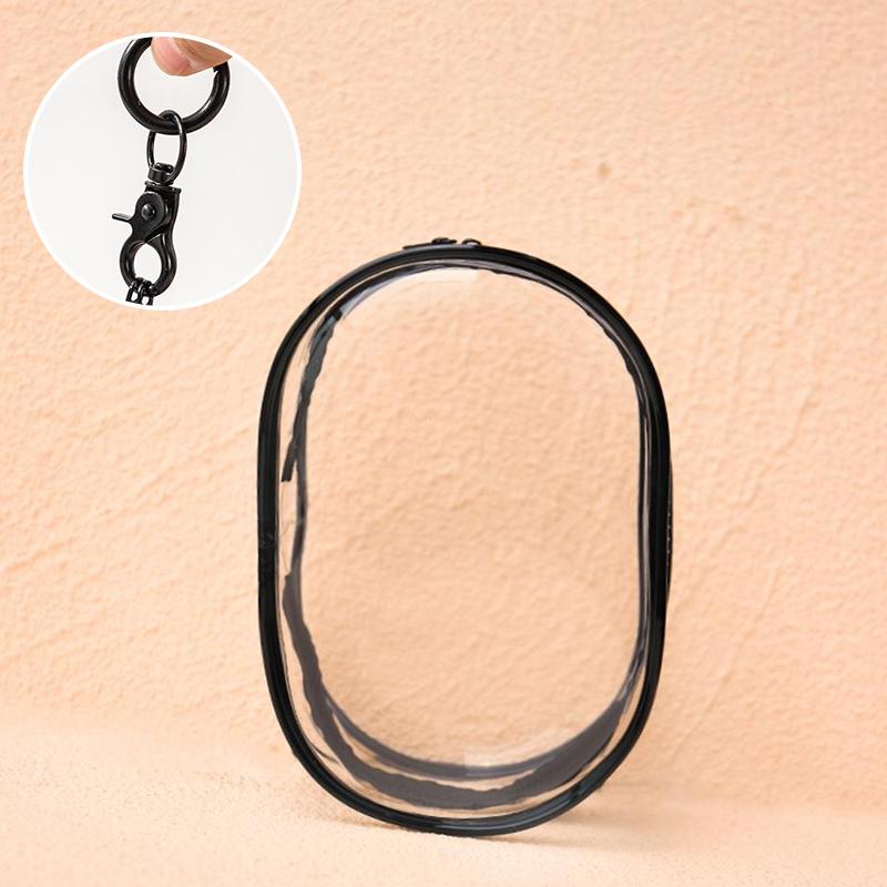 

Прозрачная уличная сумка для 18 см мультяшных плюшевых кукол, игрушек, прозрачный мини-чехол Kawaii для брелка, куклы, аниме, фигурки, чехол для хранения чёрный