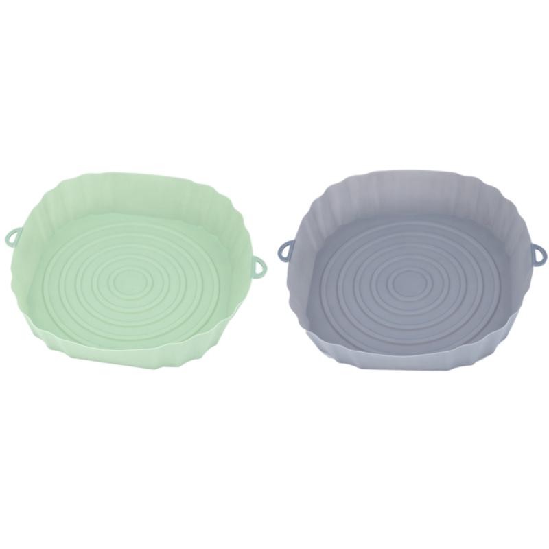 Air Fryer Pan Silicone Basket Airfryer Oven Baking Silicone Tray Reusable Airfryer Pot Pan Liner Mold Pizza Fried Kitchen Tools