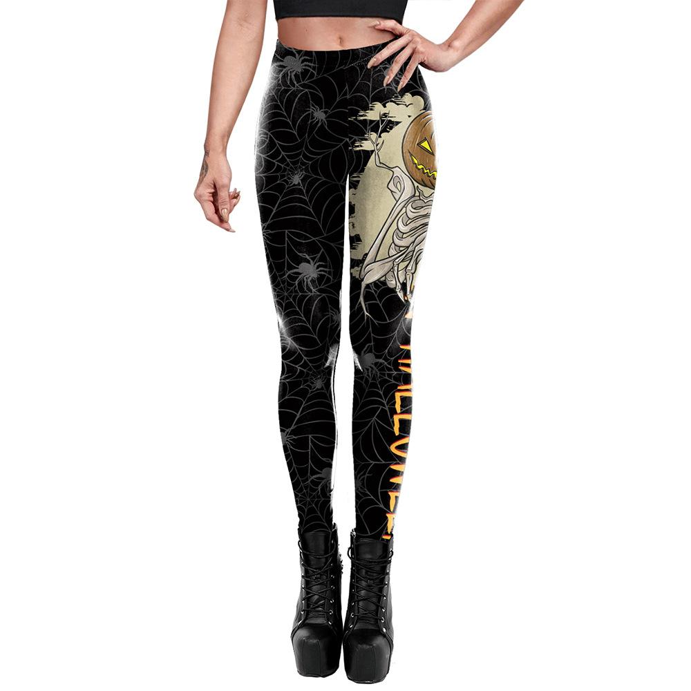 

Женские брюки Брюки для фитнеса с принтом на Хэллоуин Носи эластичные облегающие брюки для йоги XL