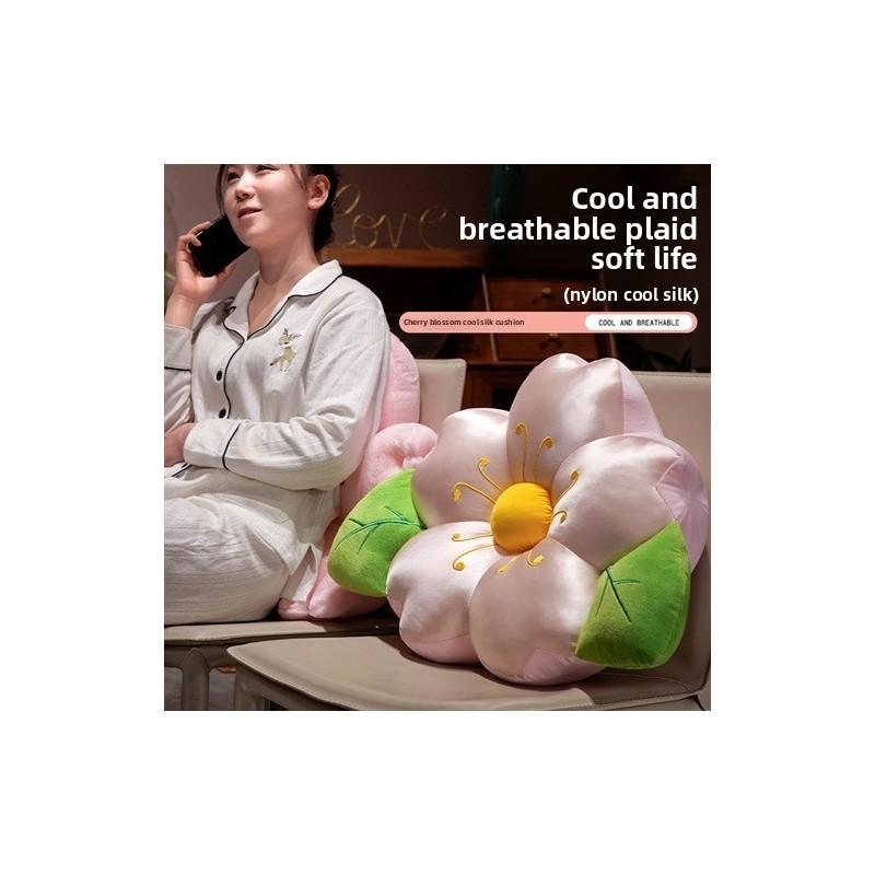 Plush And Cool Silk Cherry Blossom Pillows Cushions For Bed And Lounge Comfort