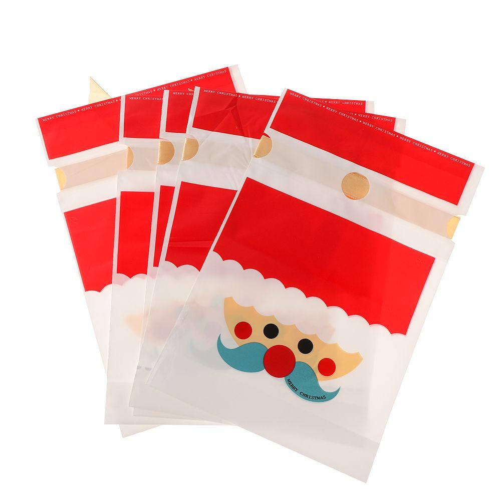 5pcs Wedding Pastry Tool Cookies Elk Santa Claus Christmas Decor Gift Bags Candy Package Drawstring