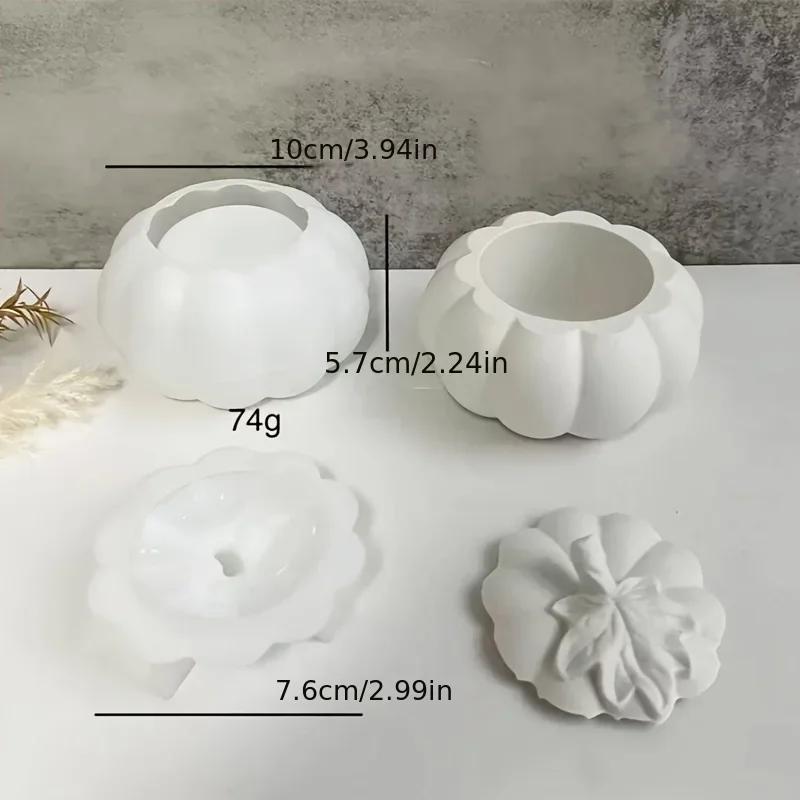 

2026 Latest Models Halloween Pumpkin Silicone Mold Pumpkin Storage Box Gypsum Resin Mold Cement Concrete Candle Jar Box Planter