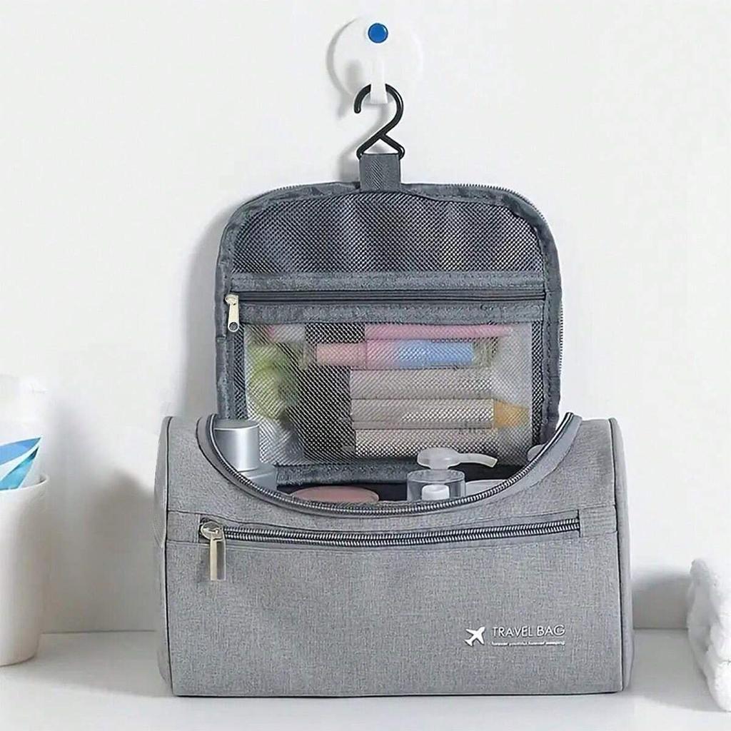 1pc-Travel Men's Hook Up Wash Bag, Cationic Waterproof Storage, Wash and Makeup Bag, Large Capacity