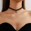 Halloween dark spider choker necklace, gothic exaggerated collarbone chain holiday necklace collar
