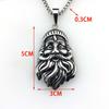 Retro Christmas Old Man Pendant Necklace - Titanium Steel Hip Hop Sweater Chain