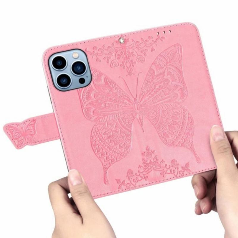 Shockproof Printed Butterfly Leather Flip Wallet Card Holder Case For iPhone 17 Air 16 15 14 13 12 Pro Max Plus 16E Phone Cover