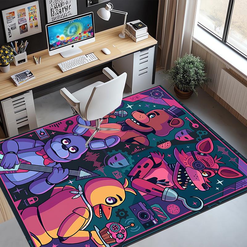 Five Nights at Freddy's Muster Teppich, Innen-/Außenmatte, für Picknick, Spielzimmer, Schlafzimmer, Büro, Wohnzimmer, Heimdeko Teppich, Geburtstagsgeschenk
