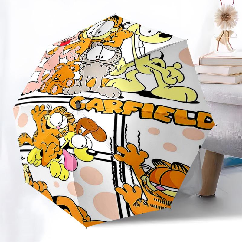 

1pc Garfield Automatic Folding Umbrella - Portable 3-Fold Design, 8-Bone Iron Frame Outdoor Umbrella, Ideal Gift for Fans, Travelers, Daily Use, Suita