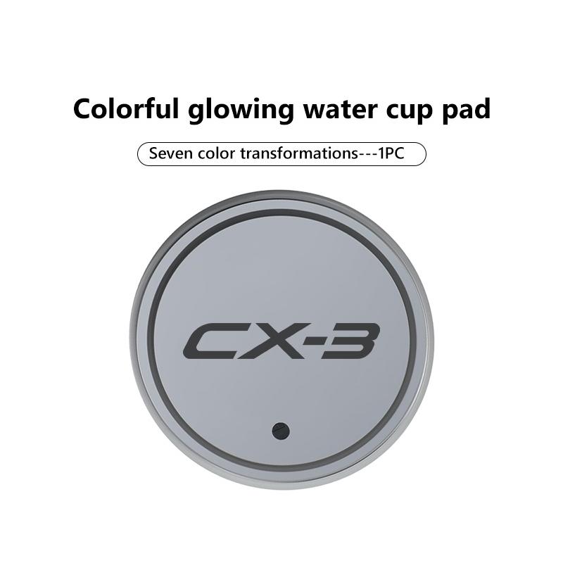 For Mazda Luminous Car Coaster Water Cup Holder Pad Anti-slip Mat 3 4 5 6 7 Atenza Axela Demio CX3 CX5 MP MS CX4 FF3