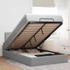 Exclusive House - Ottoman Bed with Light Grey Mattress 120x200 Cm Fabric