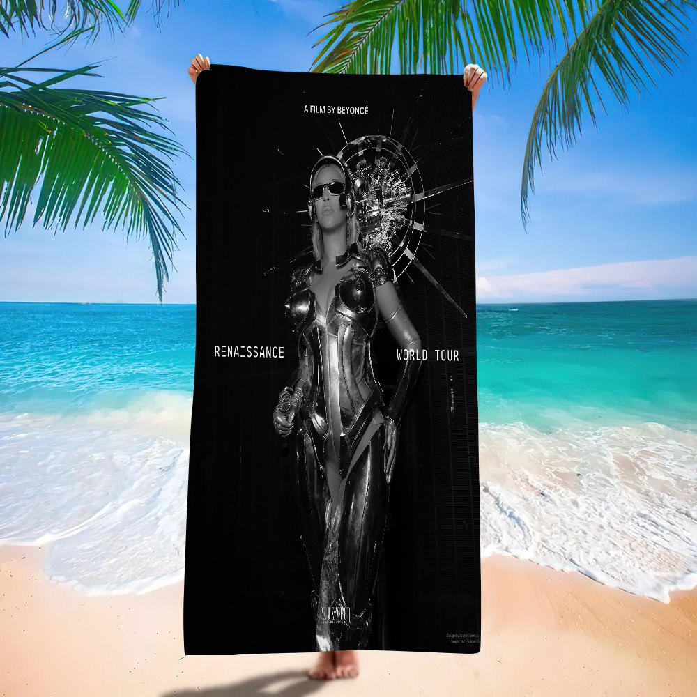 Beyonce Super Singer Microfiber Printed Beach Towel Mountain Climbing Yoga Beach Swimming Running Absorbent Soft Towel