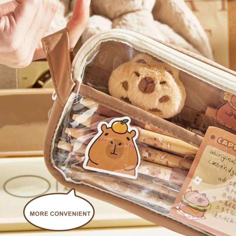 Penál kreslený kapybara pero taška velká kapacita pouzdro na tužky krásná taška na tužky gelové pero školní kancelářské potřeby