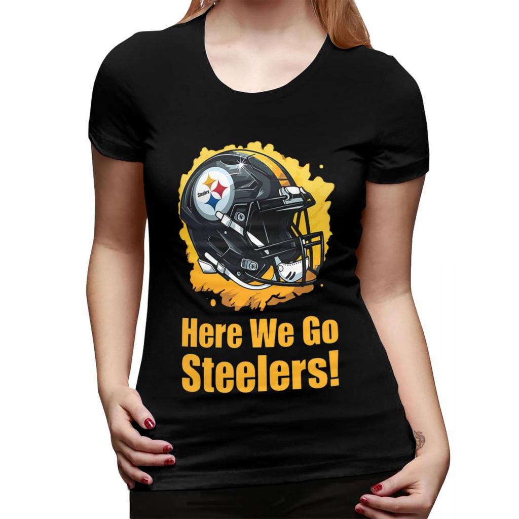 Steeler Logo TShirt for Women ONeck Streetwear T Shirts Womens Tees Short Summer Clothes Tops