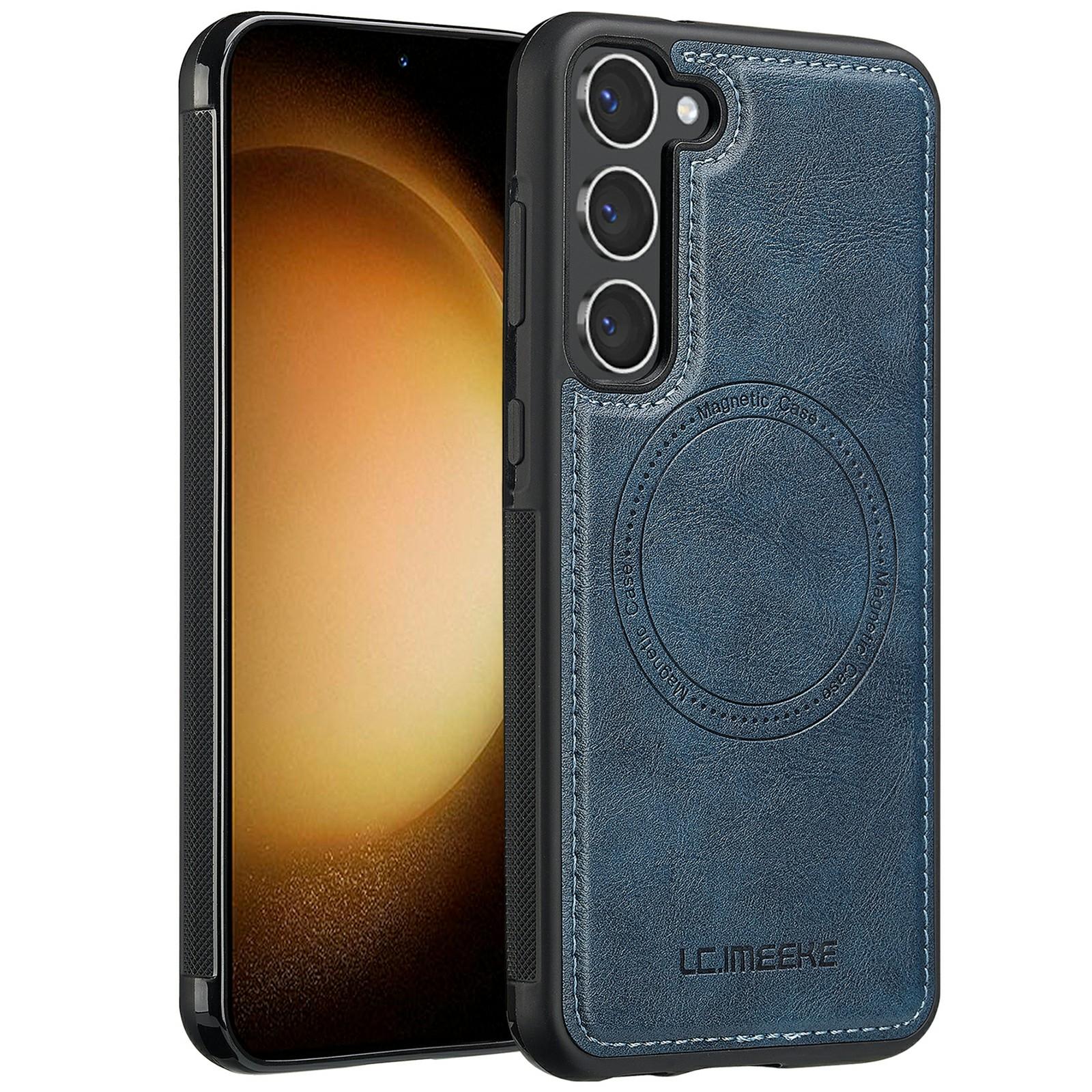 LC.IMEEKE For Samsung Galaxy S23 Magnetic Case Leather TPU Back Cover A