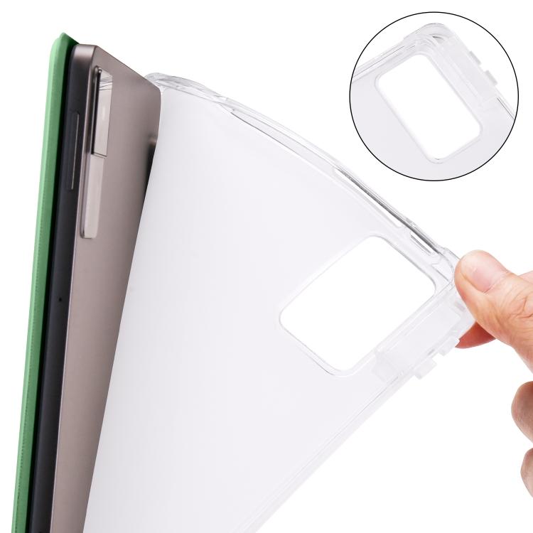 For Xiaomi Redmi Pad 10.61 3-folding Transparent TPU Smart Leather Tablet Case with Pen Slot