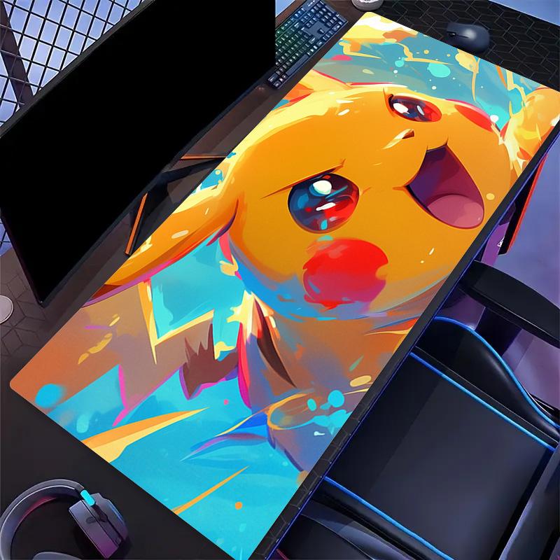 Pikachu Print Cushion Non-slip Laptop Tablet Big Mousepad XXL Mat Mini PC Playmat With Lock edge
