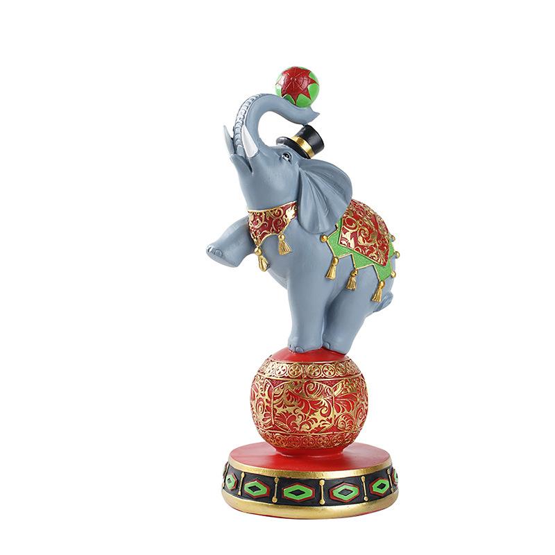 Latest Circus Elephant Ornaments Fine Home Use Living Room Wine Cabinet TV Cabinet Entrance Decoration Resin Crafts