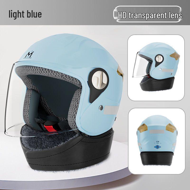 Universal Anti-fog Electric Vehicle Helmet for Men and Women - All-Season, Winter Warmth