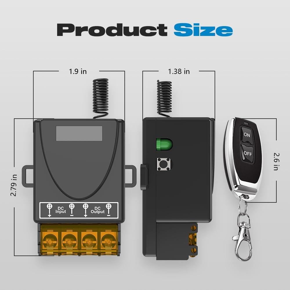 Dual Remote DC Wireless Remote Control Relay Switch