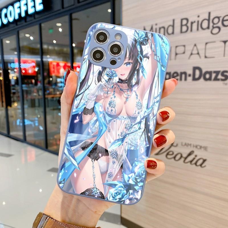 Husă de Telefon Drăguță Străină Yang Guifei Pentru IPhone 14 13 12 11 Pro Max X XR XS 8 7 Plus Husă Colorată din Sticlă Lichidă