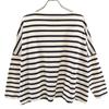 Traditional Weatherwear Made In Japan Border Pattern 7 Minutes Sleeve Cropped Basque Shirt Women Used