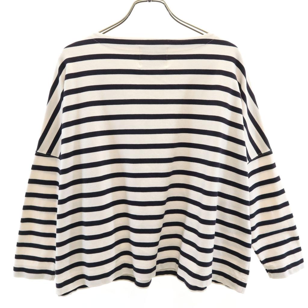 Traditional Weatherwear Made In Japan Border Pattern 7 Minutes Sleeve Cropped Basque Shirt Women Used