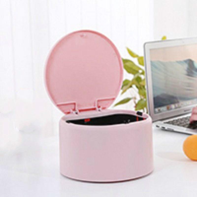Desktops Mini Waste Bins Creative Covered Kitchen Living Room Trash Can