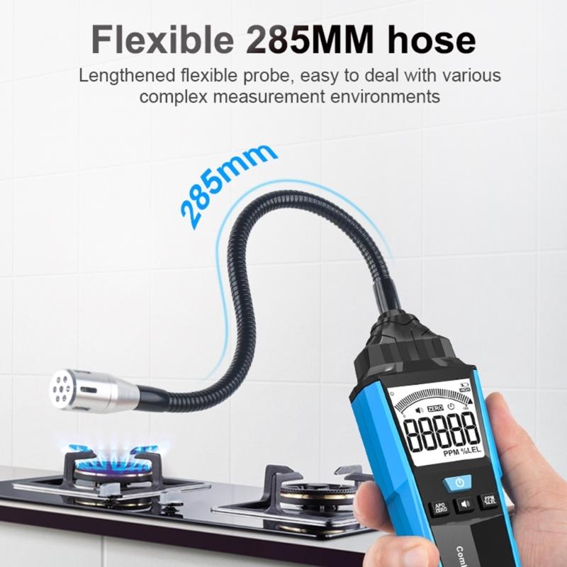 Portable Combustible Natural Gas Leak Location Determine Meter Tester Analyzer Accurate Detection with Sound Light Alarm