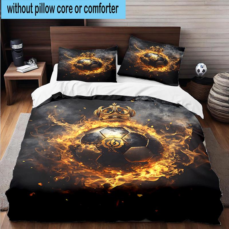 3PCS Basketball Crown Fire Sport 3pcs Bedding,Including 3PCS Duvet Cover And 2pcs Pillowcases Perfect for Christmas,Ideal for Bedroom, Dormitory
