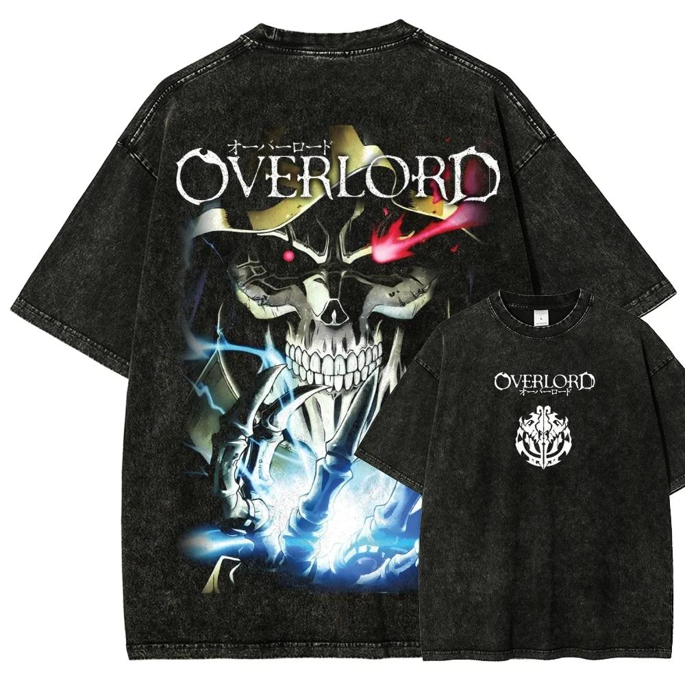 

Overlord Ainz Ooal Gown Graphic Tshirt Men Women Clothing Short Sleeve Cotton T-shirts Vintage Washed Tee Harajuku Male T Shirt XXL чёрный