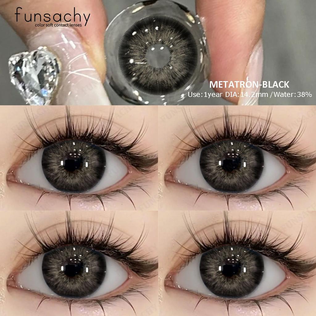 FUNSACHY 2pcs Green Contact Lenses Natural Beauty High Quality Colored Lens Beauty Cosmetics Makeup Pupils Eye Contacts Yearly