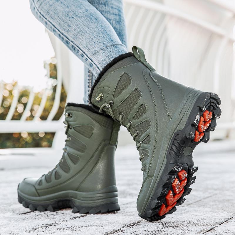 Fashion Men's Snow Boots High-top Women Boots Plush Warm Cotton Shoes Anti-slip Winter Outdoor Sneakers