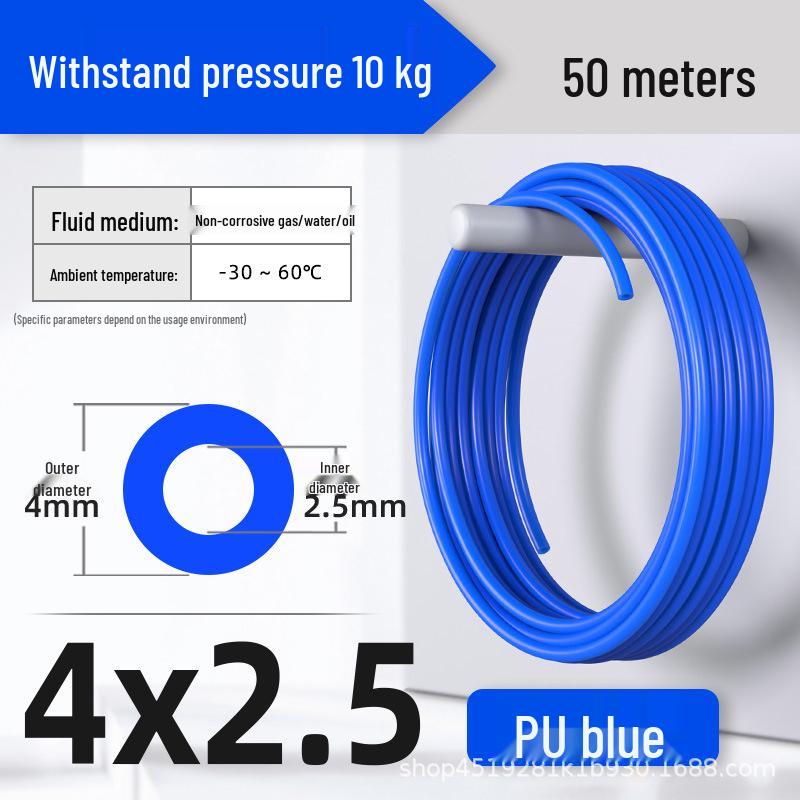 Zhuo Ji 8mm High-Pressure Transparent PU Air Hose for Air Compressors (Sizes: 4/6/10/12/14/16)