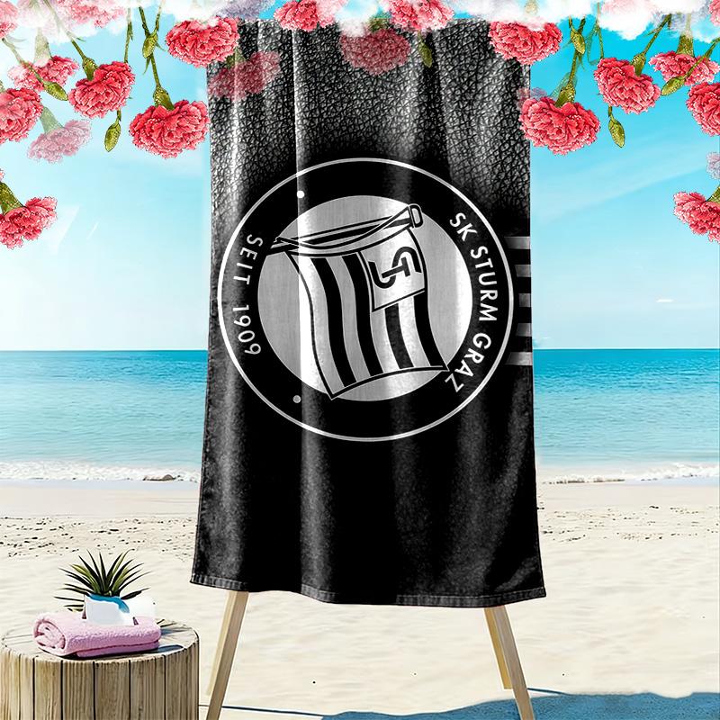 Asciugamano da Spiaggia con Stampa SK Sturm Graz, Asciugamano Grande Morbido ad Asciugatura Rapida per Spiaggia Campeggio Nuoto