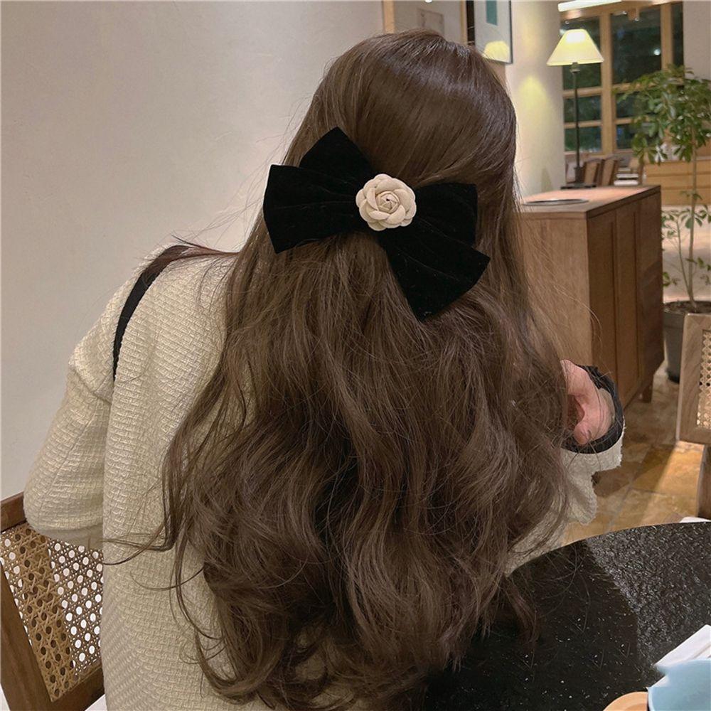 Knot Wome Hair Accessories Flower Hairpin Girls Spring Clip Korean Style Hair Clip Big Bow Hairpin