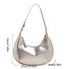 Candy Color Moon Underarm Bag Solid Color Women's Hobo Bag Casual Pu Leather Shoulder Bag  Girl